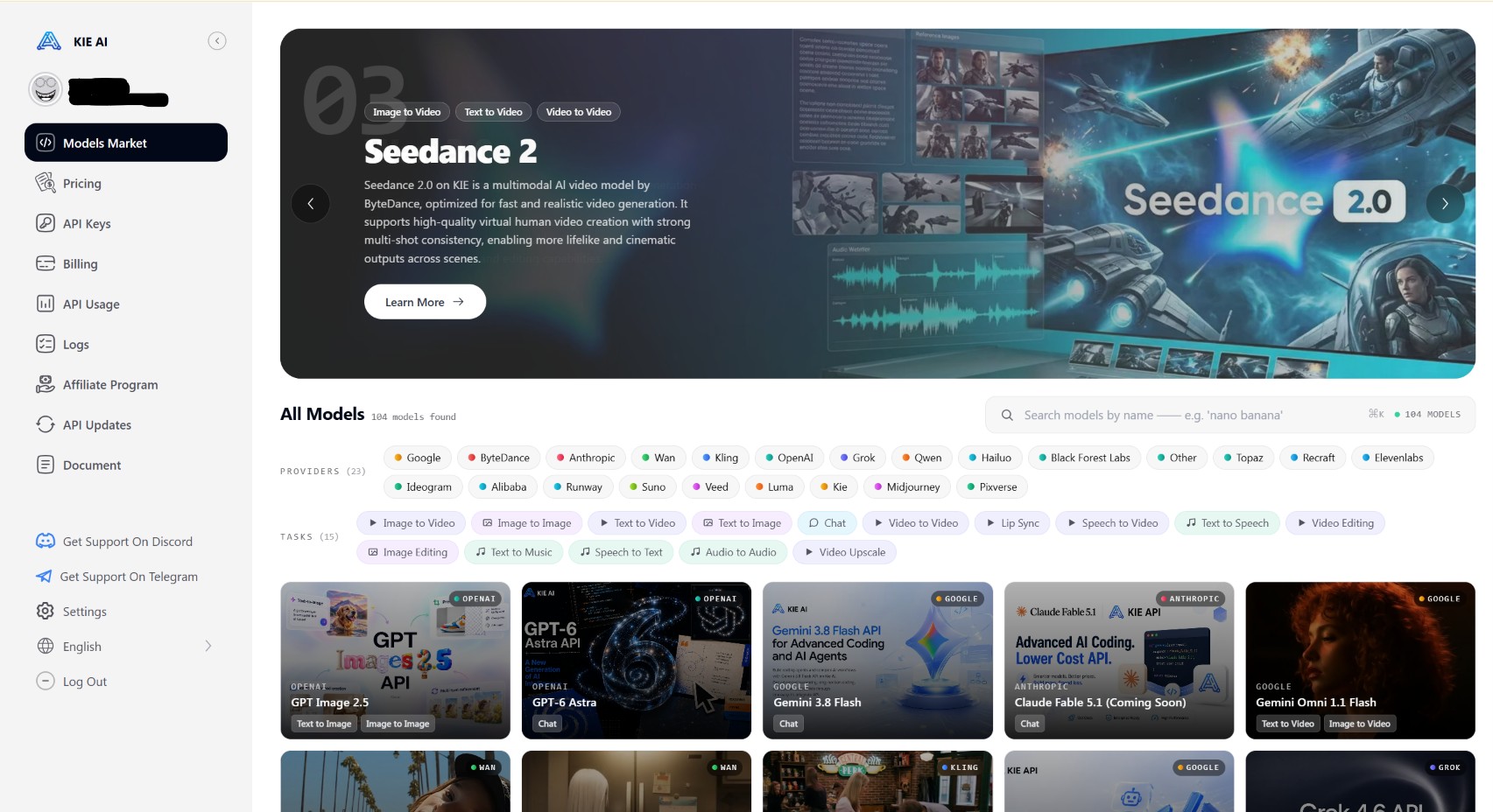 Kie AI page